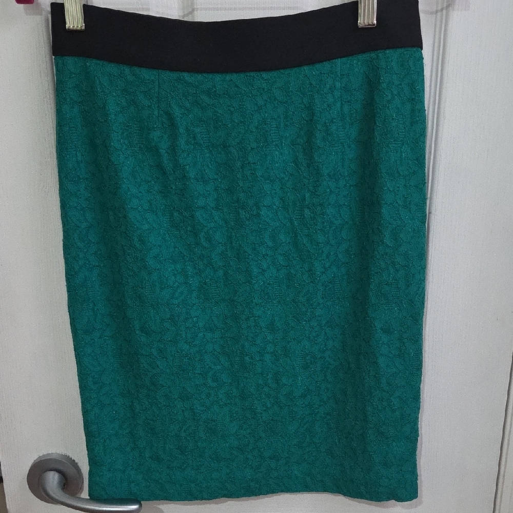 Alfani Teal and Black Pencil Skirt